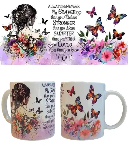Floral Lady With Buterfly Mug