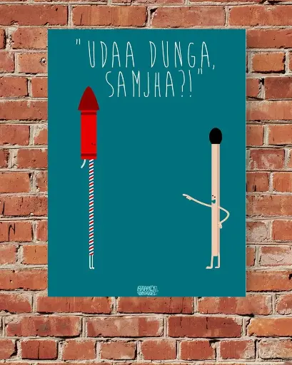 Add a Touch of Humor to Your Space: A4 Printed Poster with Frame