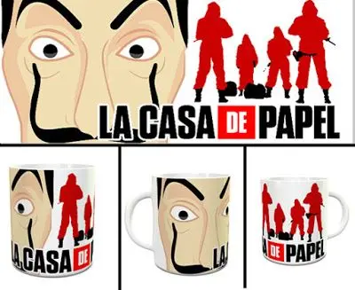 Custom "La Casa de Papel" Money Heist Poster Design Sublimation Mug – Unique Gift for Fans