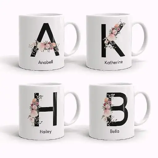 Custom Name & Initial Large Printed Mug