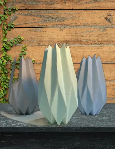 Geometric Elegance Ceramic Vase Set