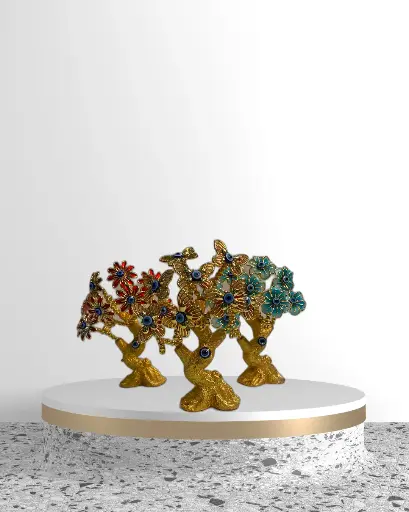 Elegant Evil Eye Golden Tree – Handmade Decorative Showpiece