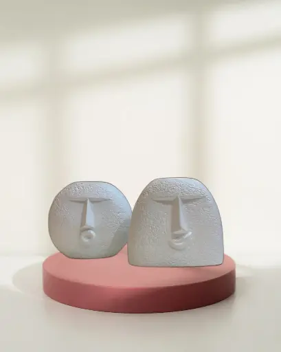 Minimalist Cupel Face Ceramic Flowerpots – Modern Art for Your Space